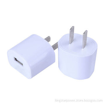 Oval USB Wall Plug Charger for iPhone 5/4, iPod, Galaxy S3/S4, 5V/1A, US/EU Plug, White/Black Color